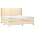 vidaXL Sommier à lattes de lit avec matelas Crème 200x200 cm Tissu