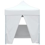 vidaXL Tente de réception pliable avec 4 parois 2x2 m Acier Blanc
