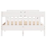 vidaXL Cadre de lit sans matelas blanc 135x190 cm bois de pin massif