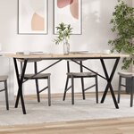vidaXL Table à manger cadre en X 160x80x75 5 cm bois pin massif fonte