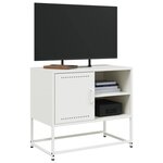vidaXL Meuble TV blanc 68x39x60 5 cm acier