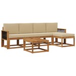 vidaXL Ensemble de canapés d'extérieur 6 Pièces Naturel et Beige