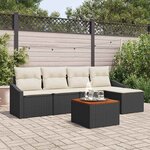vidaXL Ensemble de canapé de jardin 6 Pièces Noir et blanc