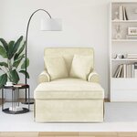 vidaXL Chaise lounge avec jupe avec coussin Crème 91 x 157 x 91 cm