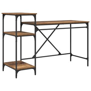 vidaXL Bureau Bois Ancien 135 x 50 x 90 cm Bois d'ingénierie