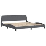 vidaXL Lit avec matelas Hanko gris foncé 200x200 cm velours