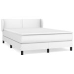 vidaXL Sommier à lattes de lit avec matelas Blanc 140x190cm Similicuir