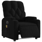vidaXL Fauteuil de massage inclinable électrique Noir Tissu