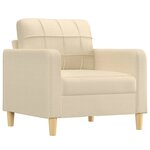 vidaXL Fauteuil avec repose-pied Crème 60 cm Tissu