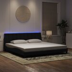 vidaXL Cadre de lit avec lumières LED noir 200x200 cm velours
