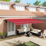 vidaXL Auvent Rétractable with Rouge 500 × 300 cm tissu