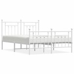 vidaXL Cadre de lit métal sans matelas et pied de lit blanc 150x200 cm