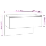 vidaXL Table de chevet murale Noir