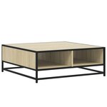 vidaXL Table basse chêne sonoma 80x80x30 cm bois d'ingénierie et métal