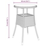 vidaXL Ensemble à manger de jardin et coussins 3 Pièces noir rotin acacia