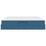 vidaXL Lit avec rangement et matelas Bleu foncé 200 x 200 cm Velours