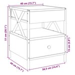 vidaXL Table de chevet avec LED infini noir 40x40x51 cm