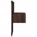 vidaXL Table de chevet murale avec lumières LED chêne marron