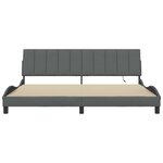 vidaXL Cadre de lit sans matelas gris foncé 200x200 cm tissu