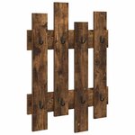 vidaXL Porte-manteau mural Chêne fumé 60 x 3 x 82 cm Bois d'ingénierie