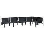 vidaXL Ensemble de canapé de jardin 5 pc Noir Acier