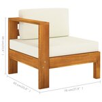 Salon de jardin meuble d'extérieur ensemble de mobilier 10 pièces avec coussins blanc crème bois d'acacia 02_0014980