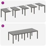vidaXL Ensemble de salle à manger de jardin 11 pièces avec coussins gris clair rotin poly
