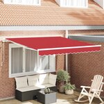 vidaXL Auvent Rétractable Rouge 350 x 250 cm tissu
