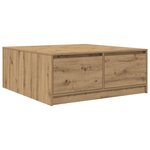 vidaXL Table basse avec tiroirs chêne artisanal 100x100x40 cm
