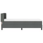 vidaXL Lit à ressorts avec matelas – gris foncé  80 x 200 cm  tissu.