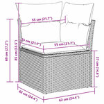 vidaXL ensemble de canapé de jardin 11 pièces avec coussins beige poly rattan