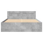 vidaXL Cadre de lit avec tête de lit gris béton 135x190 cm