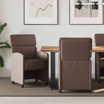 vidaXL Chaises de Salle à Manger avec Roues 2 Pièces Marron