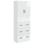 vidaXL Ensemble de Meubles 2 Pièces Blanc brillant 66 x 34 5 x 87 cm