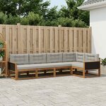 vidaXL Ensemble de canapés d'extérieur 5 Pièces Naturel et Gris clair