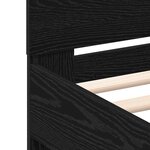vidaXL Cadre de lit avec LED Chêne noir 150 x 200 cm Bois d'ingénierie