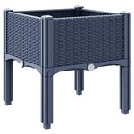 vidaXL Jardinière avec pieds bleu gris 40x40x42 cm PP
