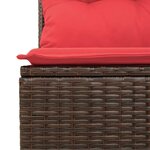 vidaXL Salon de jardin avec coussins 6 Pièces marron résine tressée