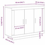 vidaXL Buffet Chêne noir 92 x 35 x 75 cm Bois d'ingénierie