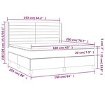 vidaXL Sommier à lattes de lit avec matelas Noir 160x200 cm Tissu
