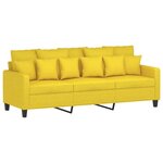vidaXL Ensemble de canapés 3 Pièces avec coussins Jaune clair Tissu