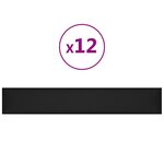 vidaXL Panneaux muraux 12 Pièces Noir 90x15 cm Similicuir 1 62 m²
