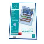 Sachet 100 Pochettes Polypropylène Grainé 12/100e - A4 - Bleu - X 10 - Exacompta