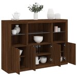 vidaXL Buffets avec lumières LED 3 Pièces chêne brun bois d'ingénierie
