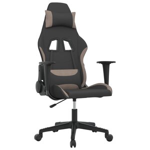 vidaXL Chaise de jeu de massage Noir et taupe Tissu