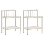 vidaXL Tables de chevet 2 Pièces Blanc et transparent Métal et verre