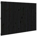 vidaXL Tête de lit murale Noir 159 5x3x110 cm Bois massif de pin