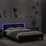 vidaXL Cadre de lit avec LED sans matelas noir 120x200 cm