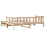 vidaXL Lit de jour avec gigogne et tiroirs sans matelas 90x200 cm