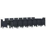 vidaXL Ensemble de salle à manger pour jardin 17 Pièces Anthracite